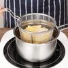 Складная корзина для фритюра из нержавеющей стали с складной ручкой, круглая сетчатая корзина 6/7 дюйма для жарки курицы и закусок на кухне