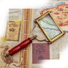 Nautical Brass Red Handled Magnifying Glass Reading Magnifier