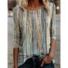 Women Fashion Printed Casual Long Sleeve T-shirt Round Neck Autumn Winter Female Pullover Tops Basic Tees