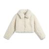 Li Ning X League Of Legends Collaboration Poro Solid Color Lapel Faux Shearling Loose Knit Jacket Women Outerwear Off-White AFDT948-1