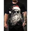 Santa Claus 3D Printed Men's T-shirt Fashionable Christmas Holiday Gift Men Round Neck Short Sleeved Oversized Hip Hop Clothing