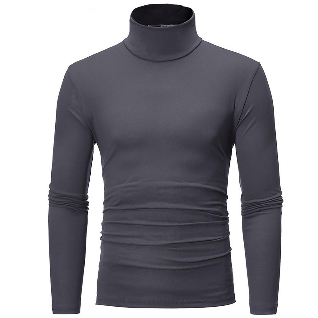 Men's Warm T-shirt Long Sleeved Warm Top Winter Sweater Warm Sports Shirt Casual Underwear High Neck Shirt Sports Top Sports Shirt