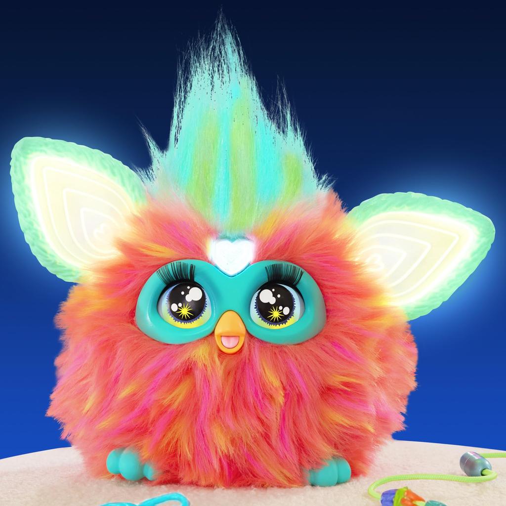 Hasbro Furby Coral Voice-Activated Interactive Toy for Boys and Girls, Ages 6+, Includes 15 Fashion Accessories, Animatronic Electric Plush Toy, F6744