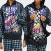 adidas Спортивная куртка в клетку с мультяшным принтом Originals X Jeremy Scott, верхняя одежда унисекс, черный HG6509