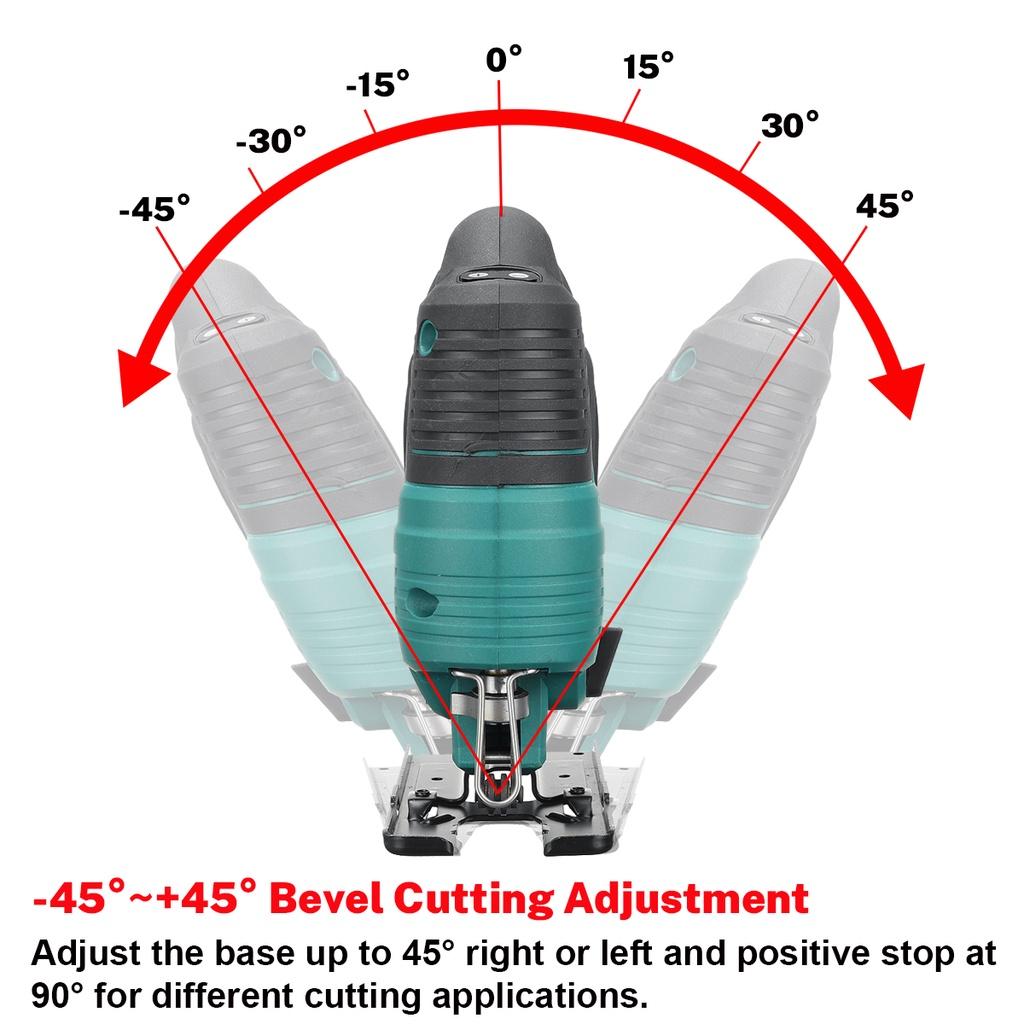 65 мм, 2900 об/мин, 18 В, бесщеточный электрический лобзик, регулируемый деревообрабатывающий электроинструмент для батареи 18 В
