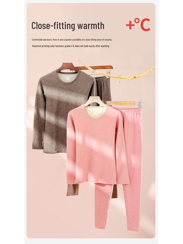 Мужской и женский ультратолстый базовый слой из мериносовой шерсти: Теплый, приятный к коже комплект с круглым вырезом для осени и зимы