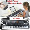 Новейшее обновление, 61 клавиша, цифровая музыка, электронная клавиатура, орган, фортепиано, набор с микрофоном, подарок