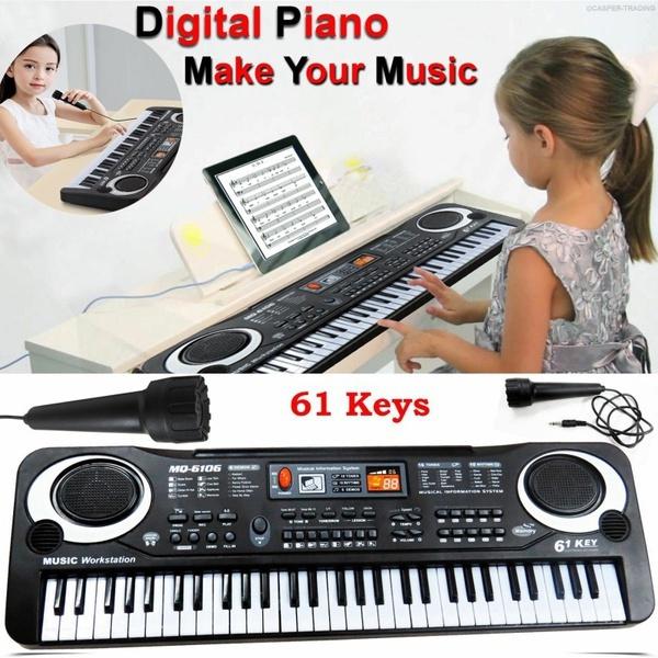 Новейшее обновление, 61 клавиша, цифровая музыка, электронная клавиатура, орган, фортепиано, набор с микрофоном, подарок
