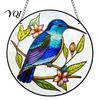 Translucent Acrylic Art Piece Colorful Hummingbird Wall Hanging Decoration, Stained Suncatcher for Window Exquisite Floral Bird Motif Decor,
