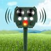 Ultrasonic Cat Dog Repellant Waterproof Solar Powered Animal Deterrent LED Light Alarm for Orchard Greenhouse Vegetable Garden