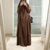 PLUS SIZE Women Muslim Dresses Solid Color Headgear Mosque Bat Sleeve Loose Robes Cardigan Ramadan