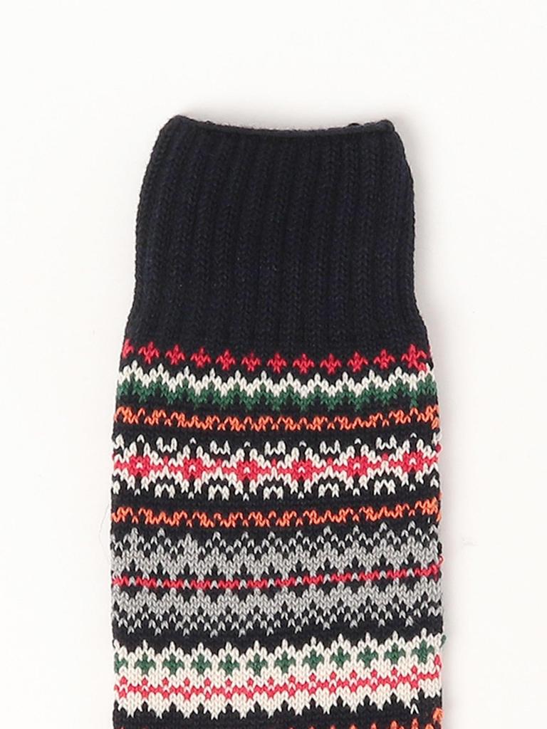 Beams Plus Fair Isle Pattern Navy 38430015479 Men's Socks, Base, 0,