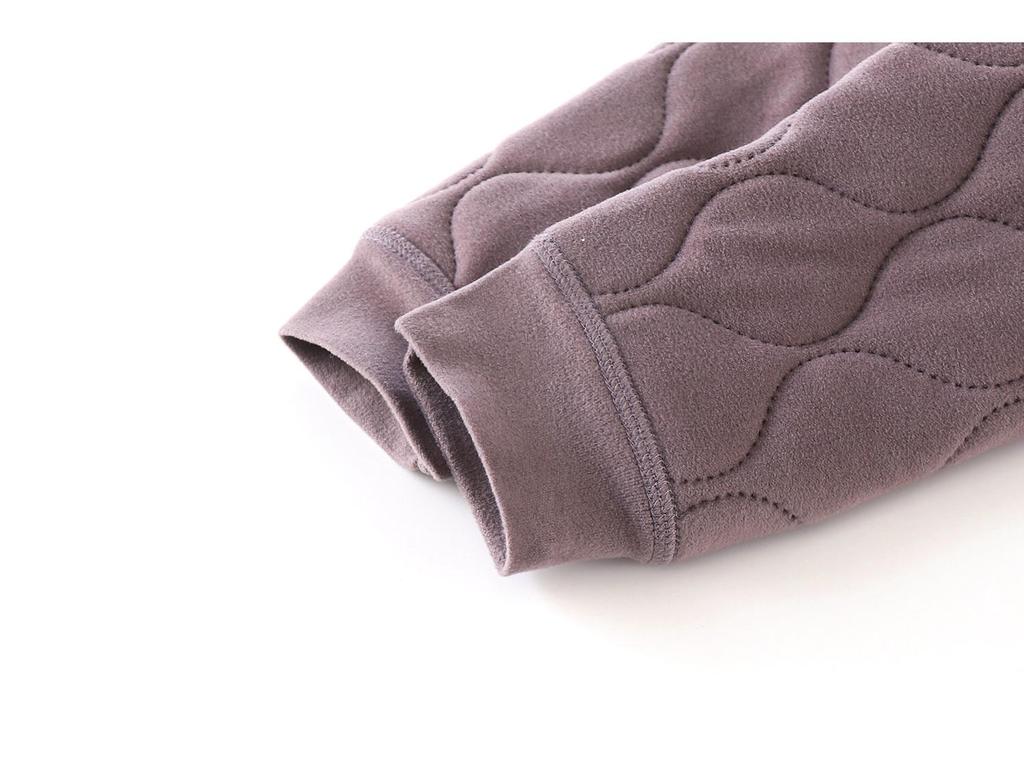 Kids' Quilted Fleece-Lined Thermal Pants - Warm, Thickened, Unisex, Autumn/Winter School Uniform.