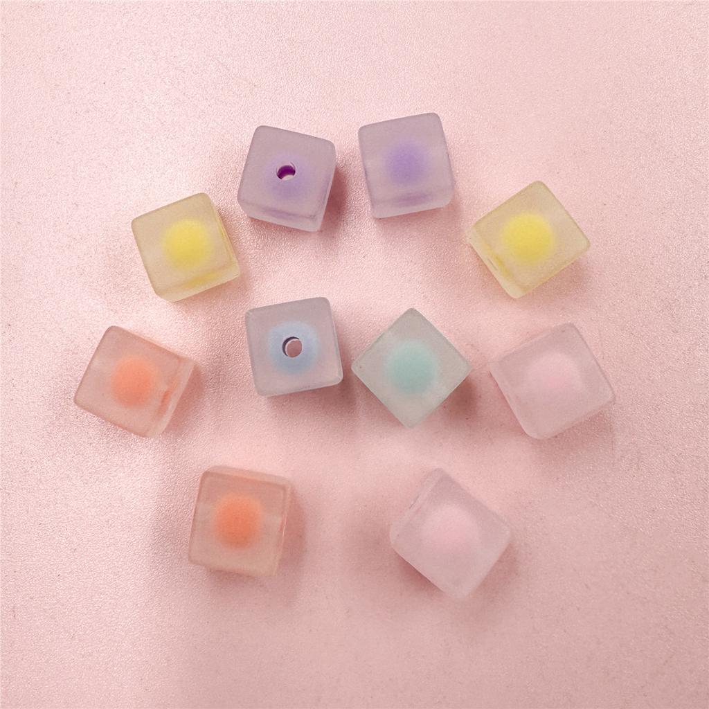 DIY акриловые квадратные свободные бусины, материалы ручной работы, 10 мм, ювелирные аксессуары, матовый браслет-цепочка для мобильного телефона, 10 шт., модные бусины