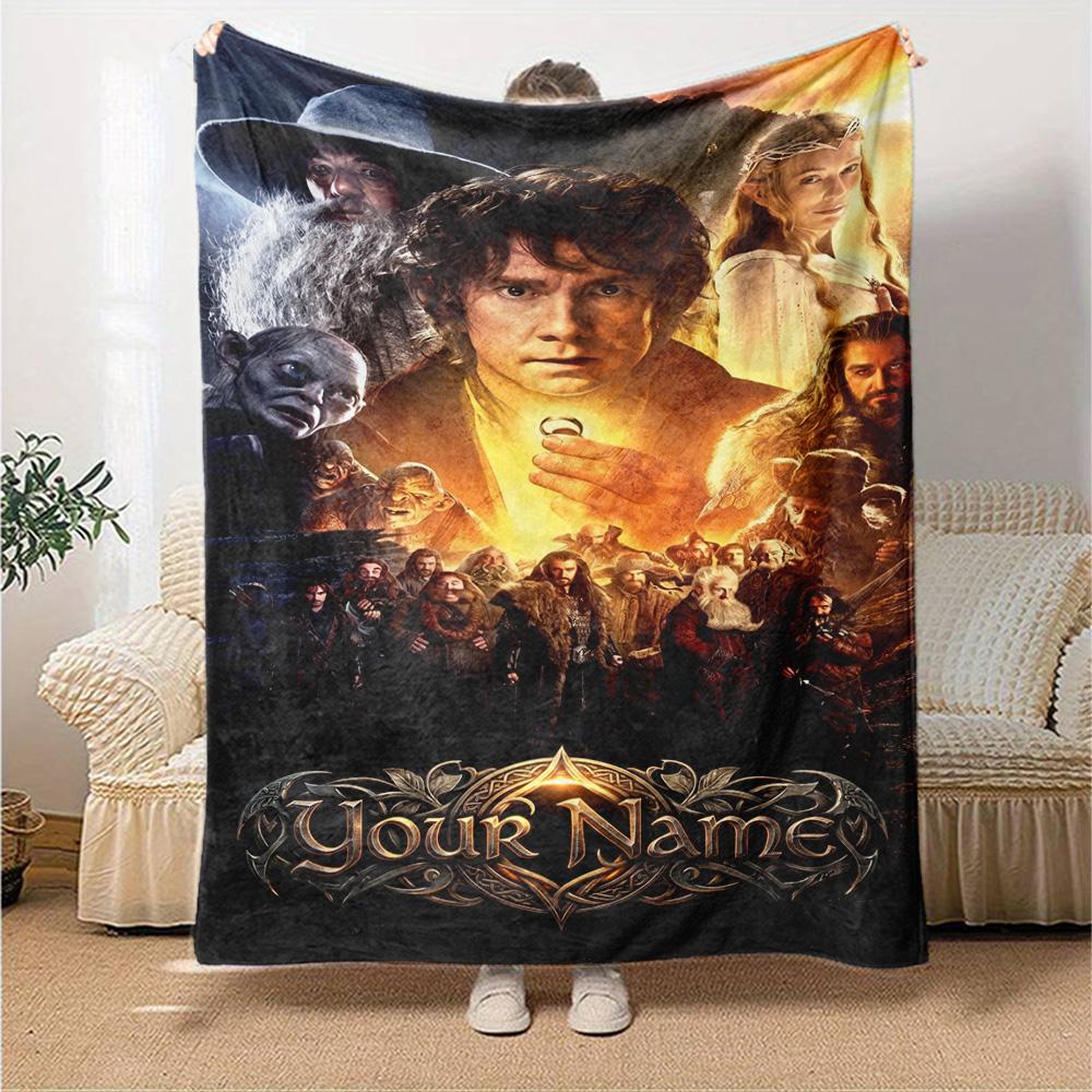 Lord Rings Customize Your Name Blanket Cozy Customizable Blanket Soft Warm Cozy Throw For Bedding Office Chair Seaside Home Decor