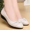 Women Waterproof Bow Flats Low Heel Soft Sole Non Slip Comfortable Casual Leather Shoes