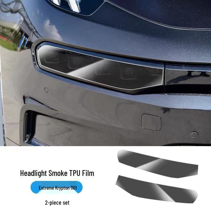 Zeekr 001 Smoked Headlight Film, Transparent Interior & Taillight Film, TPU Dashboard Screen Protector, Wear-Resistant