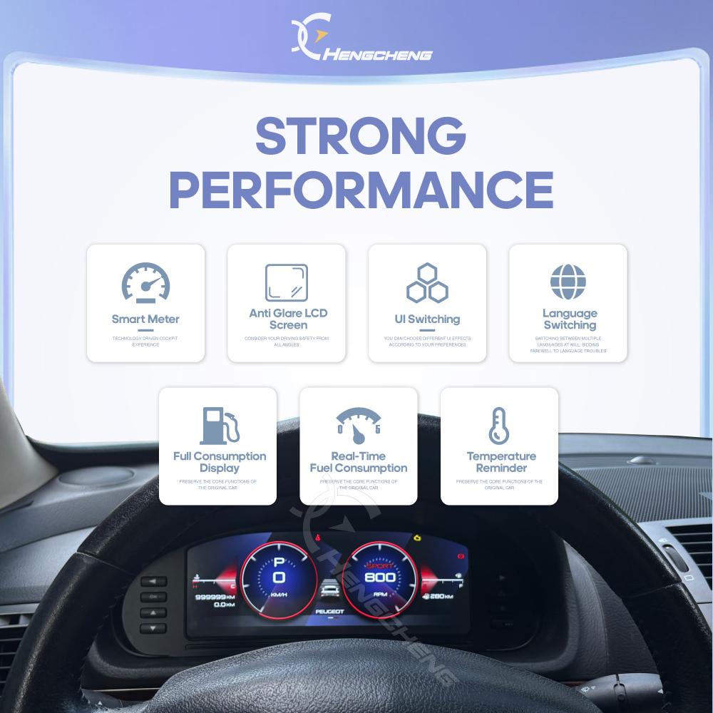 Для Peugeot 407 407SW 2004-2010 Цифровая приборная панель Панель приборов Спидометр Plug and Play Беспроводной CarPlay