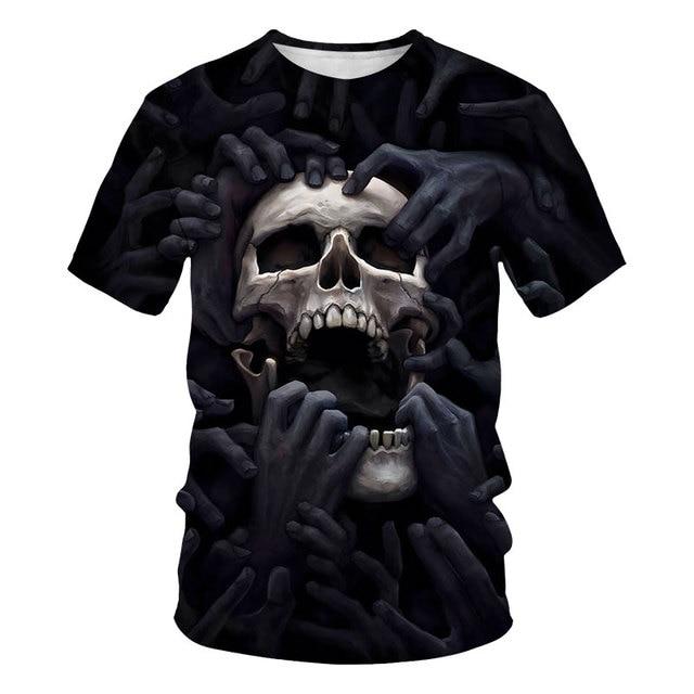 Vintage Horror Skull 3d Print Men's T-shirt Summer Classic Casual O Neck Short Sleeve Fashion Loose Oversized Tops Tee Shirt Men