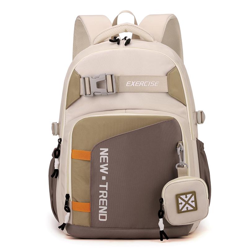 Школьный рюкзак для старшеклассника, цветной блок, большой вместимости, прочный рюкзак