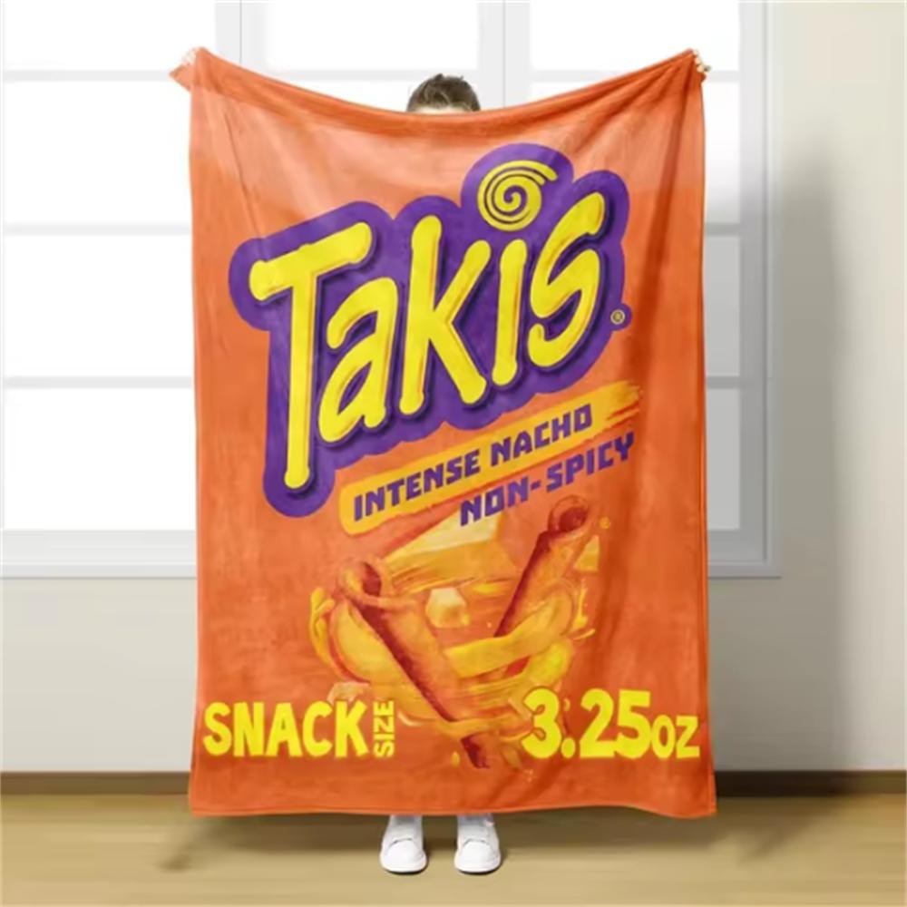 1 шт. Яркое мягкое фланелевое одеяло с принтом Takis Chili - Ультрауютный плед для кровати, дивана и путешествий - Идеальный подарок на день рождения