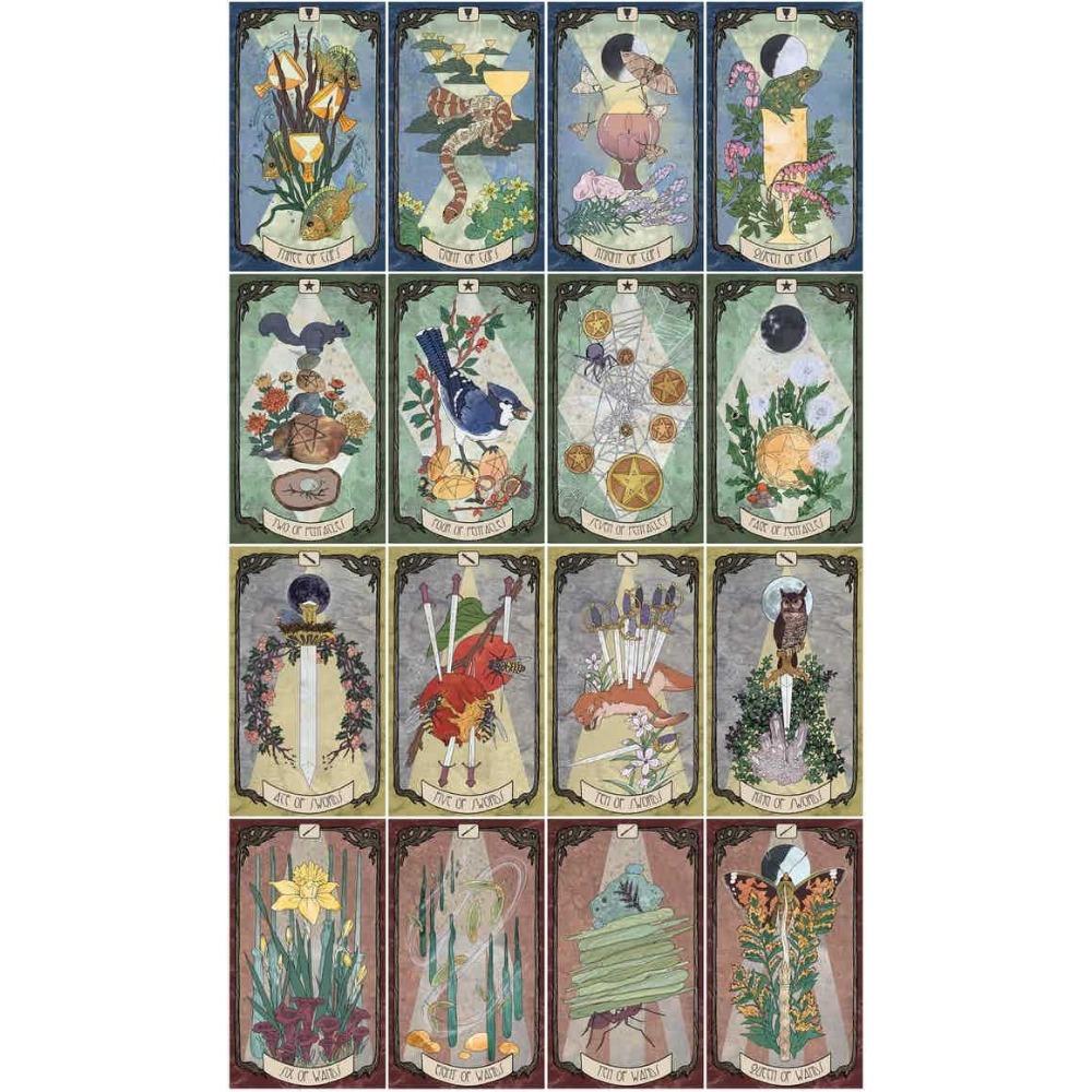 Таро «Дочь фуражира» 78 уникально иллюстрированных карт с мотивами и повествованиями, найденными в флоре и фауне 10,3*6 см
