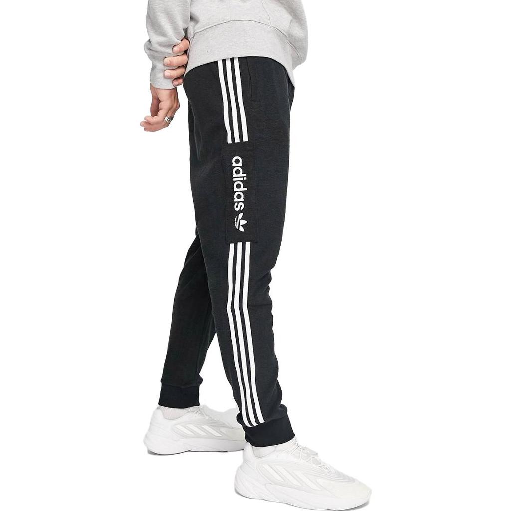 adidas Мужские джоггеры в полоску с трилистником и буквенным принтом Originals, черные H31238