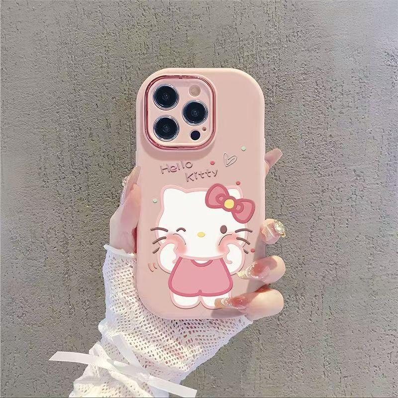 Кронштейн Hello Kitty подходит для чехла мобильного телефона Apple 17PROMAX 15/16 Huawei Honor, полностью закрывающий мягкий чехол.