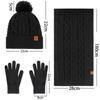 Hat Scarf Gloves Three Piece Set Winter Outdoor Velvet Warm Ear Protection Knitted Hat