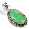 Natural Chrysoprase Gemstone 925 Sterling Silver Jewelry Pendant 2.44" s2K33