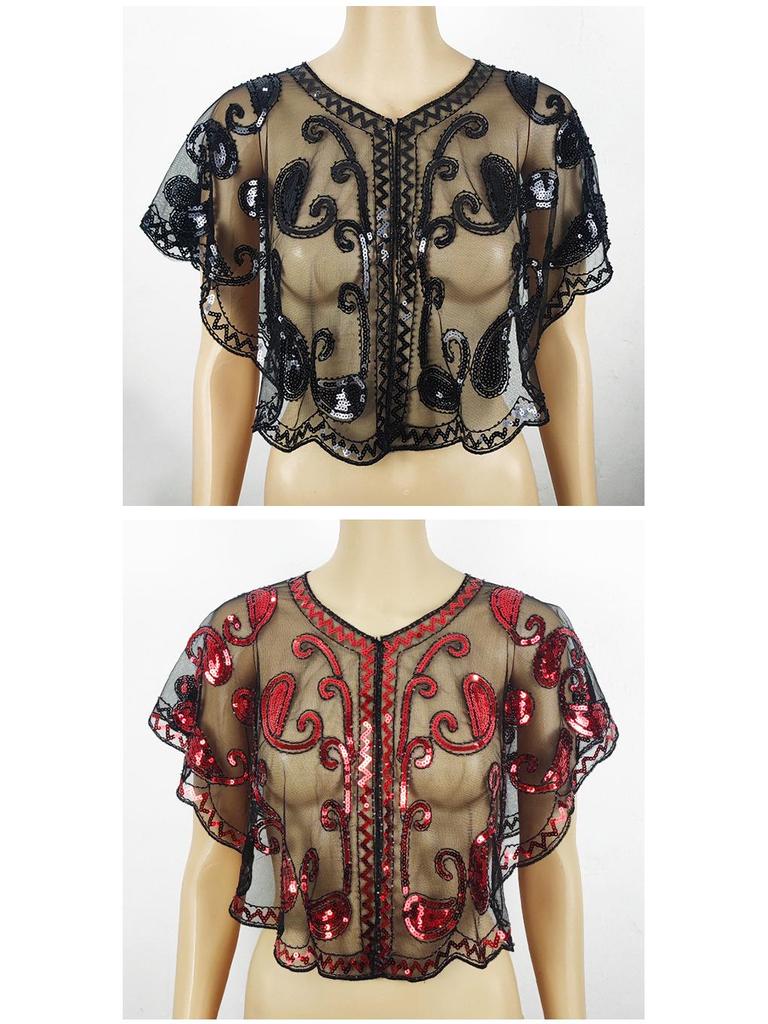Versatile Lace Shrug: European & American Summer Sequin Mesh Shawl