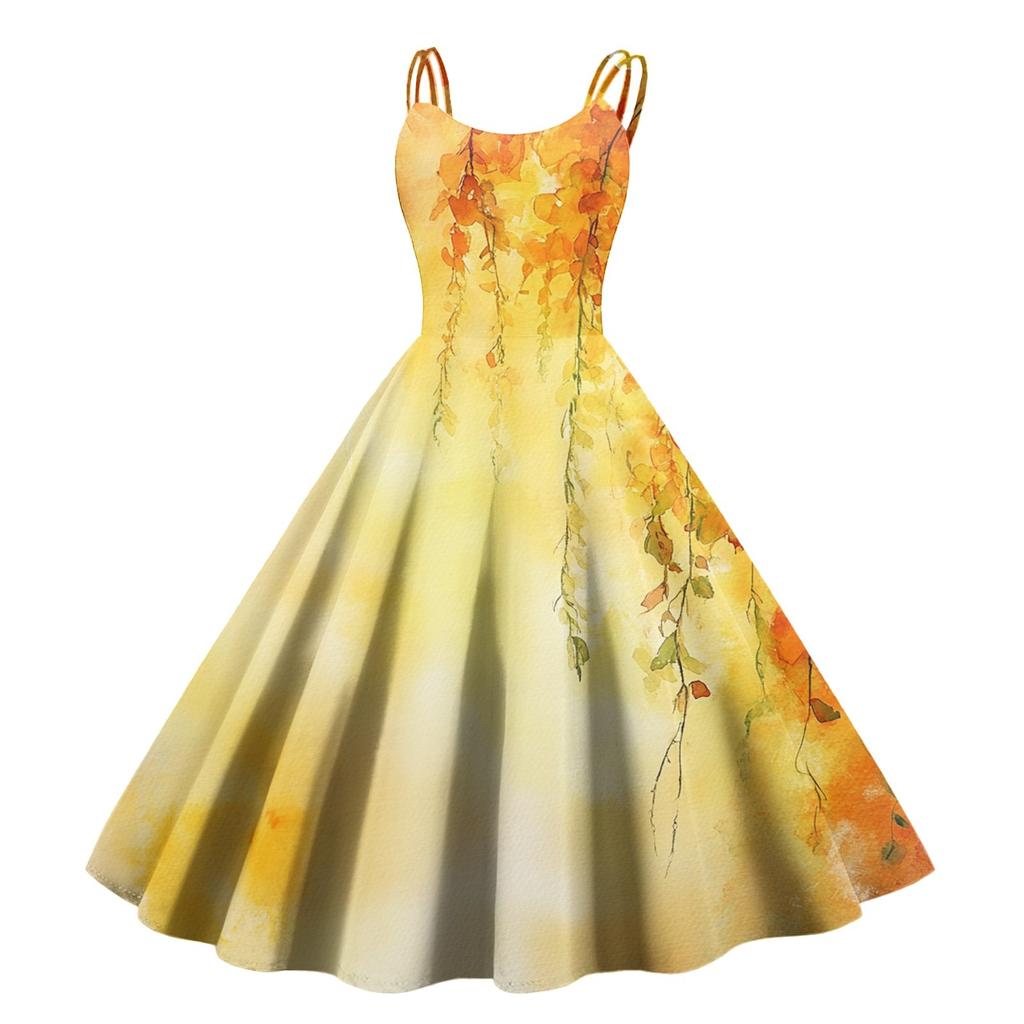 Women's Floral Print Sexy Off-the-shoulder Punk Vintage Dress