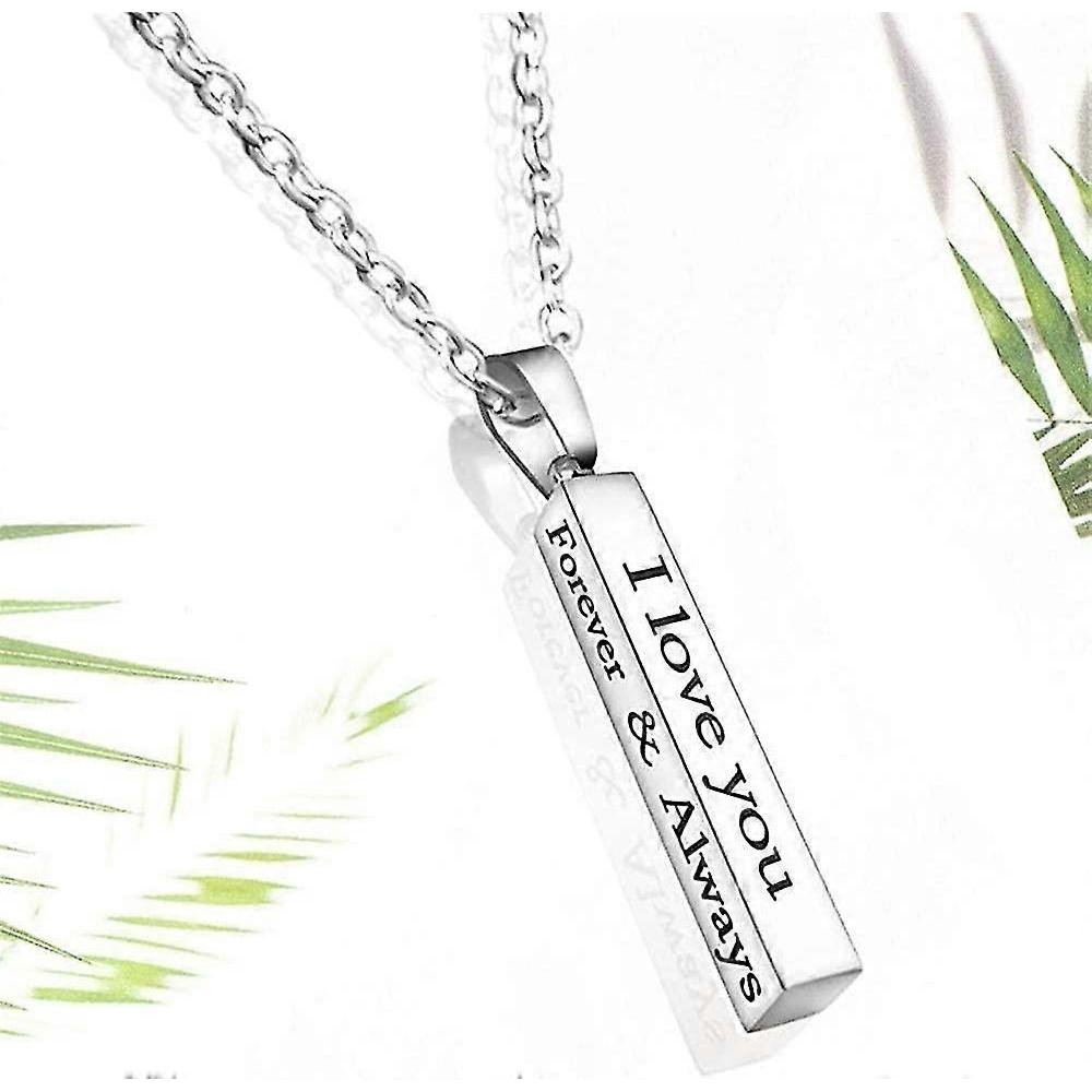 Always And Forever Necklace For Couples Stainless Steel I Love You Engraved Matching Relationship Couples Necklaces For Boyfriend And Girlfriend Him A