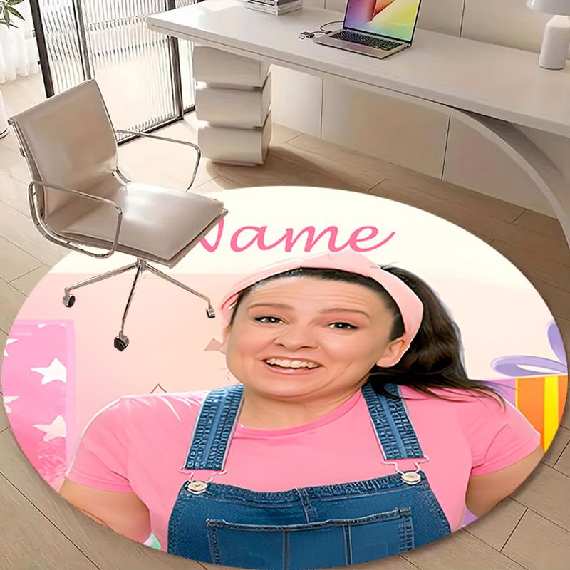 Personalized M-Ms Rachel Round Chair Office Rug - Perfect for Mat, Office Chair & More - Ideal Gift for Birthdays and Holidays