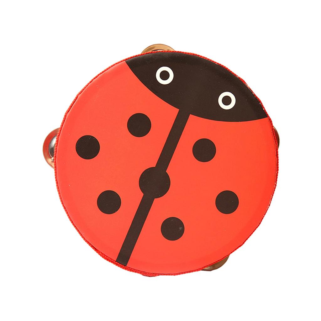 Wooden Tambourine Cute Cartoon Handheld Drum Bell Kid Educational Toys for Dancing Game Percussion Musical Instrument