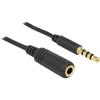Rallonge De Câble Audio Mini Jack 4 Pôles (F) Pour Mini Jack 4 Pôles (M) 2 M Noir - DELOCK