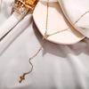 Vintage Christian Cross Religious Pendant Necklace Virgin Mary Tassel Dangle Clavicle Chain For Women Charm Jewelry Gift
