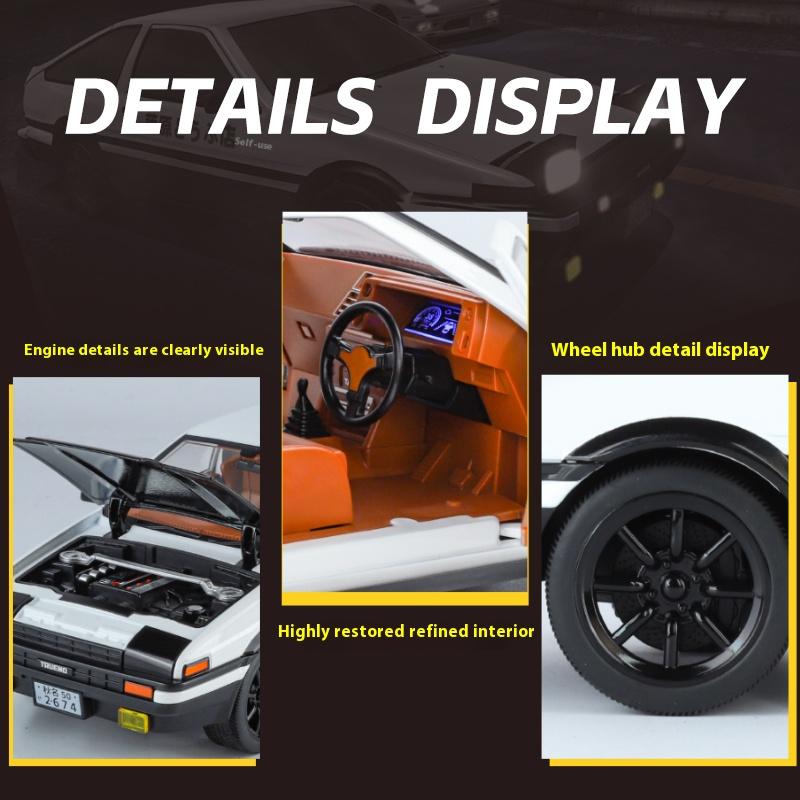HCMF2 JDM 1:18 Toyota AE86 TRUENO Дрифт Гонки Сплав Металл Литье под Давлением Модель Автомобиля Mini GT Модные Украшения Тематический Подарок Другу