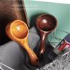 Natural Wooden Eating Tableware Wooden Spoon Water Scoop Japanese Style Rice Spoon Household Long Handle Rice Spoon Large