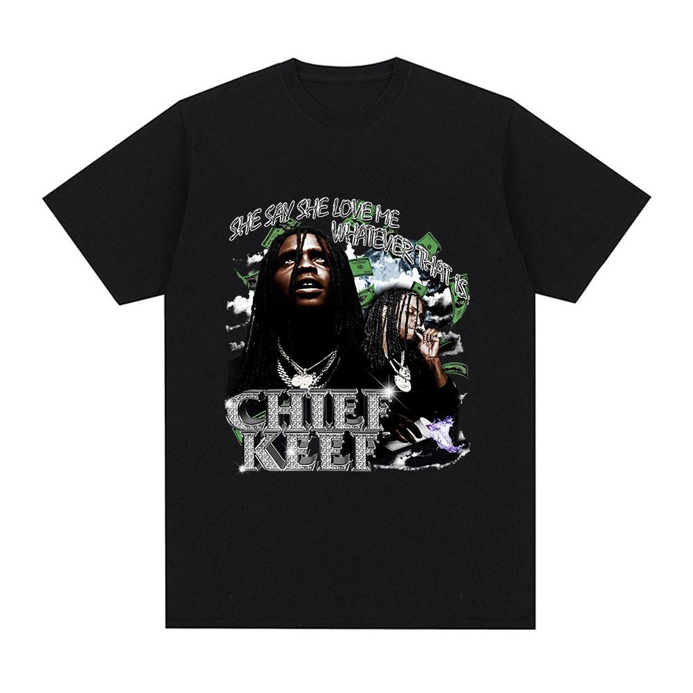 Футболка I Love Chief Keef, мужская модная повседневная футболка с коротким рукавом, винтажные готические хлопковые футболки большого размера в стиле хип-хоп, уличная одежда