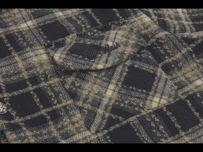 Мужская модная красная клетчатая куртка-рубашка с необработанным краем - в стиле американского ретро-хип-хопа со свободным кроем и карманом