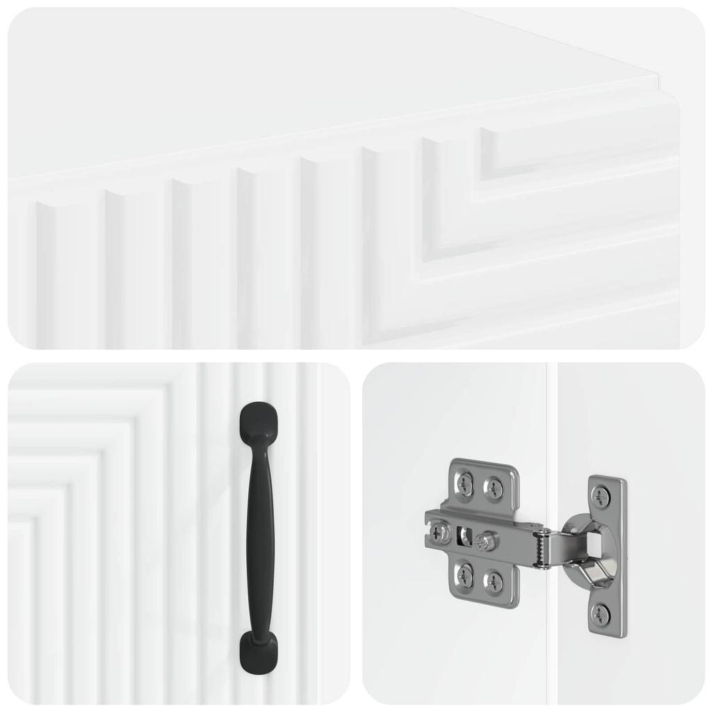 HAARLEM Bathroom Cabinet with Open Shelf White