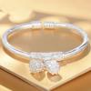 New Silver Jewelry Women's Bracelet, S999 Lotus Bracelet, Personalized Design, Solid Open Bracelet, Valentine's Day Gift