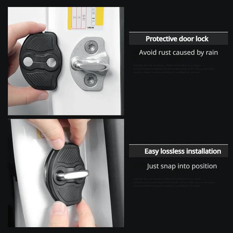 4 шт. Автомобильная дверная демпфирующая подушка для бесшумной работы, силиконовая накладка на пряжку дверного замка для Tesla Model Y/3/3+ Highland 2017-2024, автомобильные аксессуары