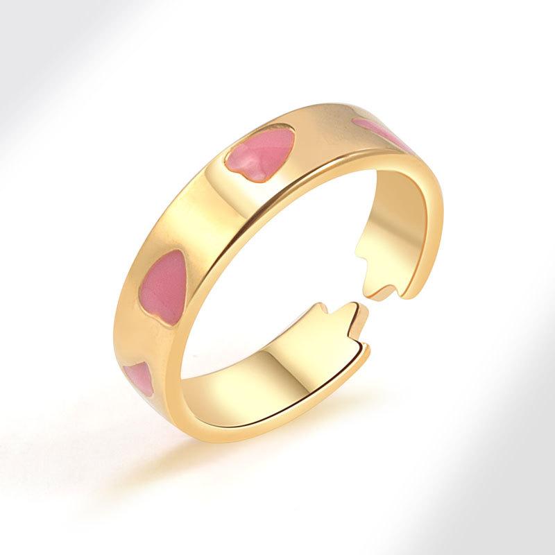 Высококачественное красочное кольцо с открытым сердечком в виде капли масла, простой и щедрый вкус, женская ниша, высокая роскошь, эмаль, модные тенденции, кольцо, ювелирные изделия