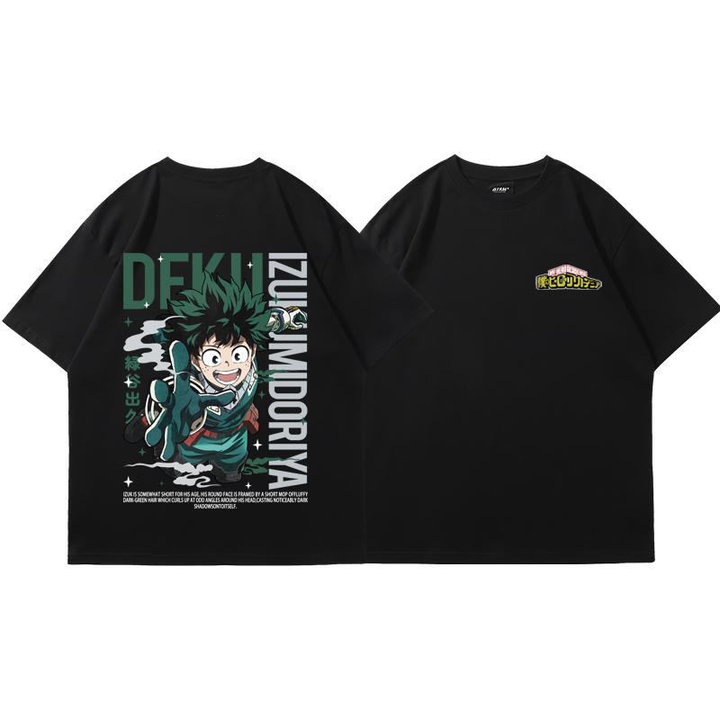 Футболка My Hero Academia Anime Super Cool Printed Summer из 100% хлопка для мужчин, повседневные дышащие уличные мужские топы