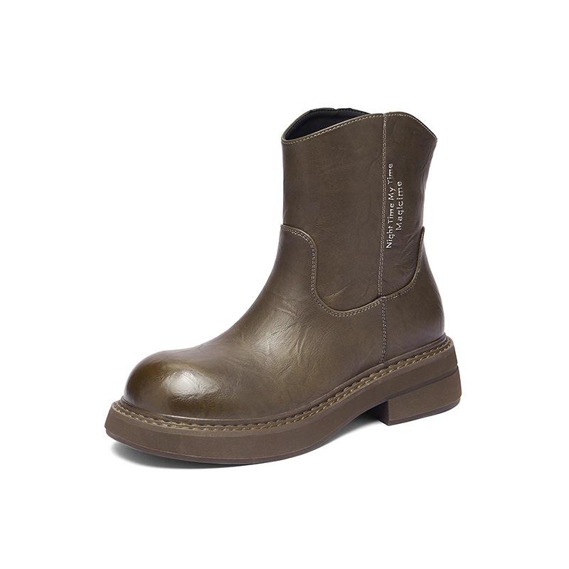 Женские ботинки Augustine Martin 2025 новая осенняя коллекция британский стиль короткие ботинки на толстой подошве повседневные черные офисные демисезонные ботинки