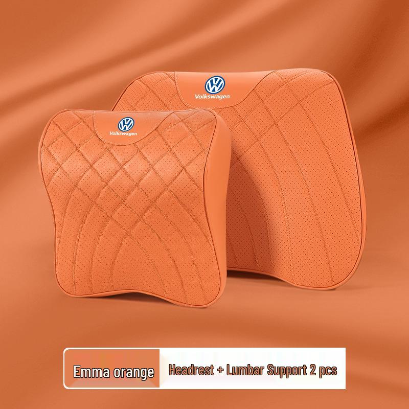 Volkswagen Car Headrest & Lumbar Support Pillow for Sagitar, Lavida, Passat, Bora, Tavendor, Magotan - Neck Protection
