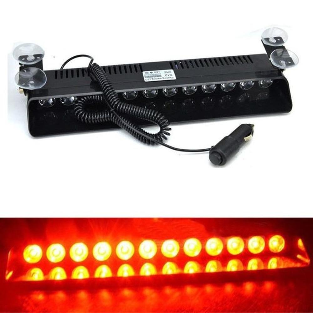 1Pcs Police Light Car LED Strobe Light Red Blue Amber White Signal Light Flash Dash Emergency Flash Windshield Warning Light 12V