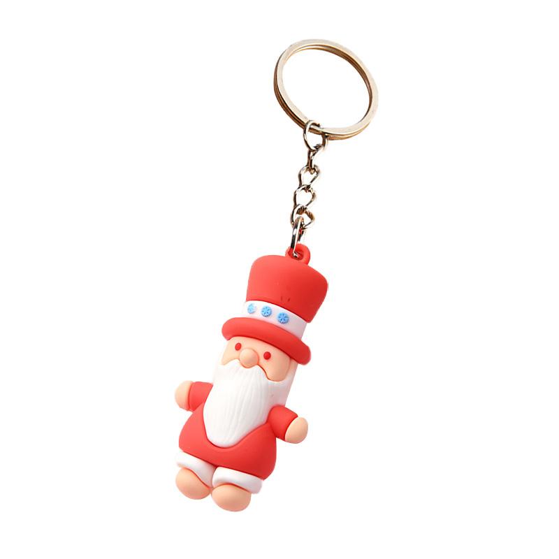 1pc Cute Keychain Snowmen Keyring Silicone Gifts for Women Backpack Accessories Christmas Pendant